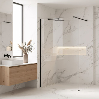 Sprchová zástěna Rea Flexi Transparent / Black 140