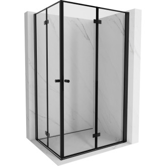Mexen Mist-F Duo skládací sprchový kout pravý 75 x 80 cm, černý rám, černá - 8A6-075L-080P-70-70