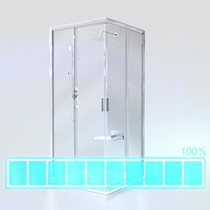 Ravak BLCP4-90 SABINA bright alu+Transparent 3B270C40Z1