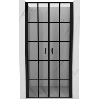 Sprchové dveře Mexen Mist s otočným výklopným mechanismem 100 cm, černý rošt, černé - 8A7-100-000-70-77