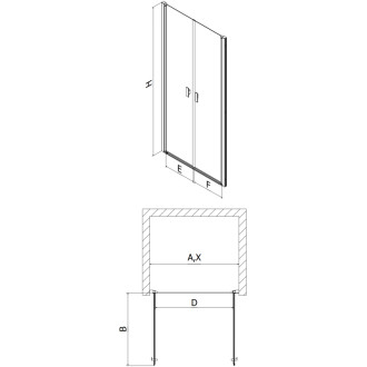 Sprchové dveře Mexen Mist s otočným výklopným mechanismem 120 cm, černý rošt, černé - 8A7-120-000-70-77