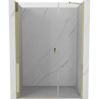 Sprchové dveře Mexen Mist-B s otočnými dveřmi 115 cm, průhledné, zlaté - 8A2-115-001-50-00