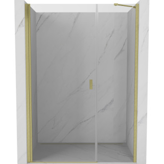 Sprchové dveře Mexen Mist-B s otočnými dveřmi 120 cm, průhledné, kartáčované zlato - 8A2-120-001-55-00