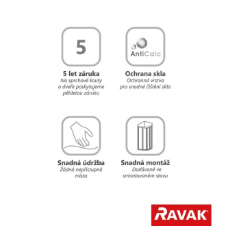 Ravak PSKK3-80 satin+Transparent 37644U00Z1