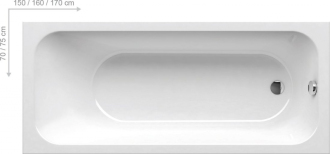 Ravak Vana CHROME SLIM 170x75 snowwhite C741300000
