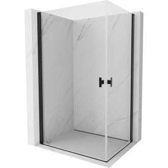 Sprchový kout Mexen Mist-B Duo s výklopným mechanismem 95 x 80 cm, průhledný, černý - 8A2-095-080-70-00