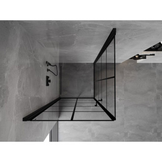 Mexen Mist-B Duo výklopný sprchový kout 70 x 70 cm, černý rošt, černá - 8A2-070L-070P-70-77