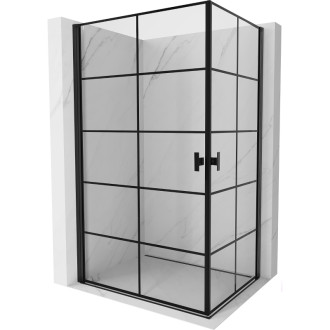 Mexen Mist-B Duo sprchový kout s výklopným mechanismem 70 x 90 cm, černý rošt, černá - 8A2-070L-090P-70-77