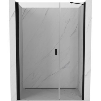 Sprchové dveře Mexen Mist-B s otočnými dveřmi 115 cm, průhledné, černé - 8A2-115-001-70-00