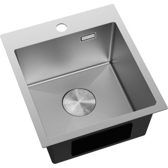 Jednodřezový ocelový dřez Mexen Solix 400 x 450 mm, nerezová ocel HC - 6401401000-01HC