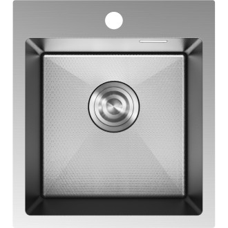 Jednodřezový ocelový dřez Mexen Solix 400 x 450 mm, nerezová ocel HC - 6401401000-01HC
