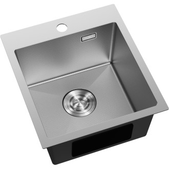 Jednodřezový ocelový dřez Mexen Solix 400 x 450 mm, nerezová ocel HC - 6401401000-01HC