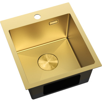 Jednodřezový ocelový dřez Mexen Solix 400 x 450 mm, zlatý - 6401401000-55