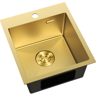 Jednodřezový ocelový dřez Mexen Solix 400 x 450 mm, zlatý - 6401401000-55