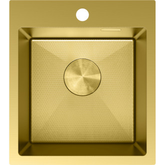 Jednodřezový ocelový dřez Mexen Solix 400 x 450 mm, zlatá HC - 6401401000-55HC