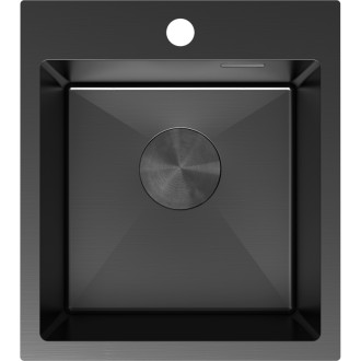 Jednodřezový ocelový dřez Mexen Solix 400 x 450 mm, černý - 6401401000-70