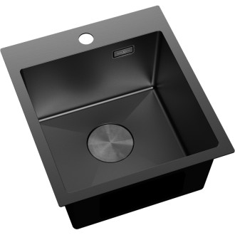 Jednodřezový ocelový dřez Mexen Solix 400 x 450 mm, černý - 6401401000-70