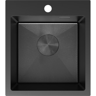 Jednodřezový ocelový dřez Mexen Solix 400 x 450 mm, černý HC - 6401401000-70HC