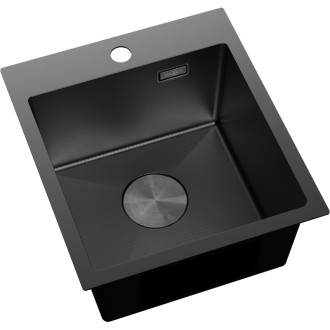 Jednodřezový ocelový dřez Mexen Solix 400 x 450 mm, černý HC - 6401401000-70HC