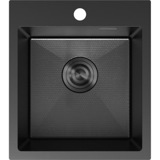 Jednodřezový ocelový dřez Mexen Solix 400 x 450 mm, černý HC - 6401401000-70HC