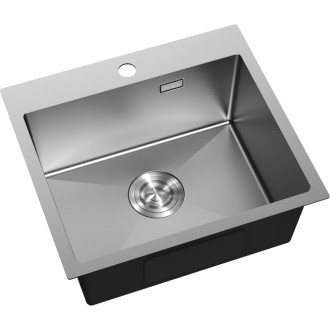 Jednodřezový ocelový dřez Mexen Solix 500 x 450 mm, nerezová ocel - 6402501000-01