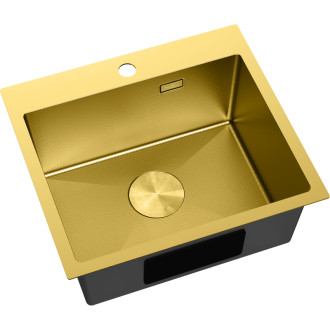 Jednodřezový ocelový dřez Mexen Solix 500 x 450 mm, zlatá HC - 6402501000-55HC