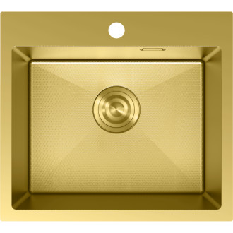 Jednodřezový ocelový dřez Mexen Solix 500 x 450 mm, zlatá HC - 6402501000-55HC