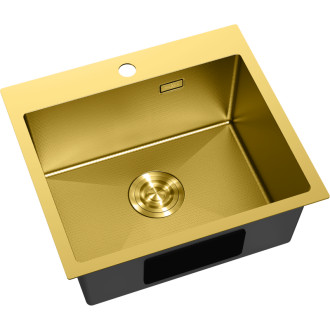 Jednodřezový ocelový dřez Mexen Solix 500 x 450 mm, zlatá HC - 6402501000-55HC