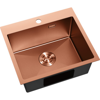 Jednodřezový ocelový dřez Mexen Solix 500 x 450 mm, měděná HC - 6402501000-65HC