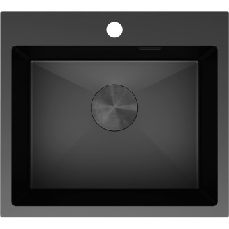 Jednodřezový ocelový dřez Mexen Solix 500 x 450 mm, černý - 6402501000-70