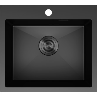 Jednodřezový ocelový dřez Mexen Solix 500 x 450 mm, černý - 6402501000-70