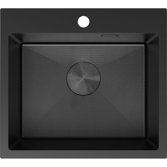 Jednodřezový ocelový dřez Mexen Solix 500 x 450 mm, černý HC - 6402501000-70HC