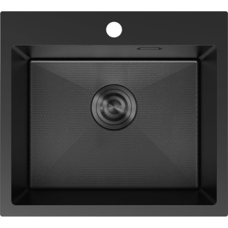 Jednodřezový ocelový dřez Mexen Solix 500 x 450 mm, černý HC - 6402501000-70HC