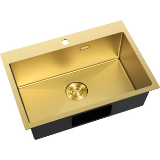 Jednodřezový ocelový dřez Mexen Solix 650 x 450 mm, zlatý - 6403651000-55