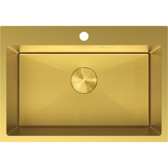 Jednodřezový ocelový dřez Mexen Solix 650 x 450 mm, zlatá HC - 6403651000-55HC