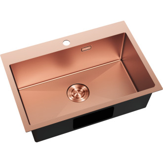 Jednodřezový ocelový dřez Mexen Solix 650 x 450 mm, měď - 6403651000-65