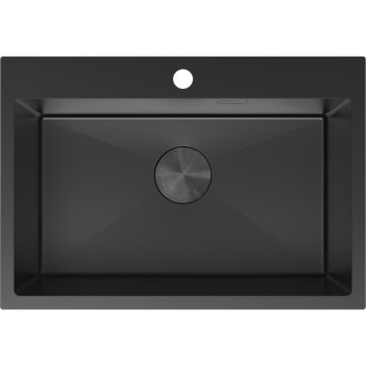 Jednodřezový ocelový dřez Mexen Solix 650 x 450 mm, černý - 6403651000-70