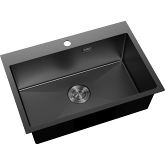 Jednodřezový ocelový dřez Mexen Solix 650 x 450 mm, černý - 6403651000-70