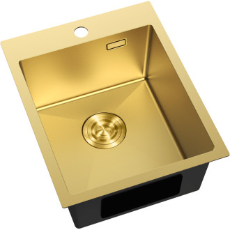 Jednodřezový ocelový dřez Mexen Solix 400 x 500 mm, zlatý - 6406401000-55