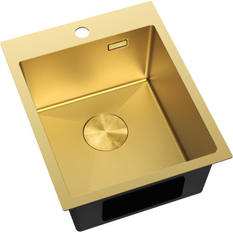 Jednodřezový ocelový dřez Mexen Solix 400 x 500 mm, zlatá HC - 6406401000-55HC