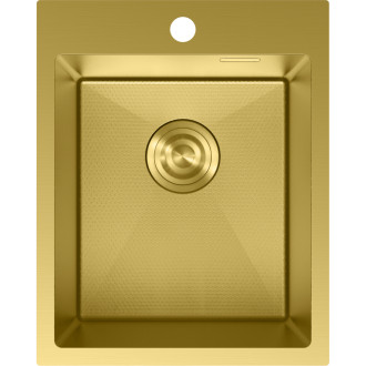 Jednodřezový ocelový dřez Mexen Solix 400 x 500 mm, zlatá HC - 6406401000-55HC