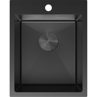 Jednodřezový ocelový dřez Mexen Solix 400 x 500 mm, černý - 6406401000-70