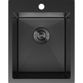 Jednodřezový ocelový dřez Mexen Solix 400 x 500 mm, černý - 6406401000-70