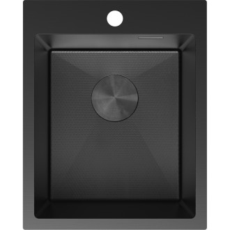 Jednodřezový ocelový dřez Mexen Solix 400 x 500 mm, černý HC - 6406401000-70HC