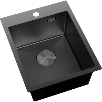 Jednodřezový ocelový dřez Mexen Solix 400 x 500 mm, černý HC - 6406401000-70HC