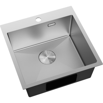 Jednodřezový ocelový dřez Mexen Solix 500 x 500 mm, nerezová ocel - 6407501000-01