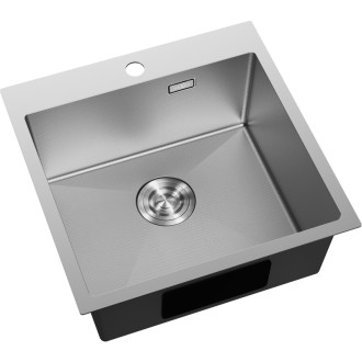 Jednodřezový ocelový dřez Mexen Solix 500 x 500 mm, nerezová ocel HC - 6407501000-01HC