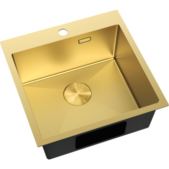 Jednodřezový ocelový dřez Mexen Solix 500 x 500 mm, zlatý - 6407501000-55