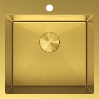 Jednodřezový ocelový dřez Mexen Solix 500 x 500 mm, zlatá HC - 6407501000-55HC