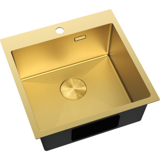 Jednodřezový ocelový dřez Mexen Solix 500 x 500 mm, zlatá HC - 6407501000-55HC